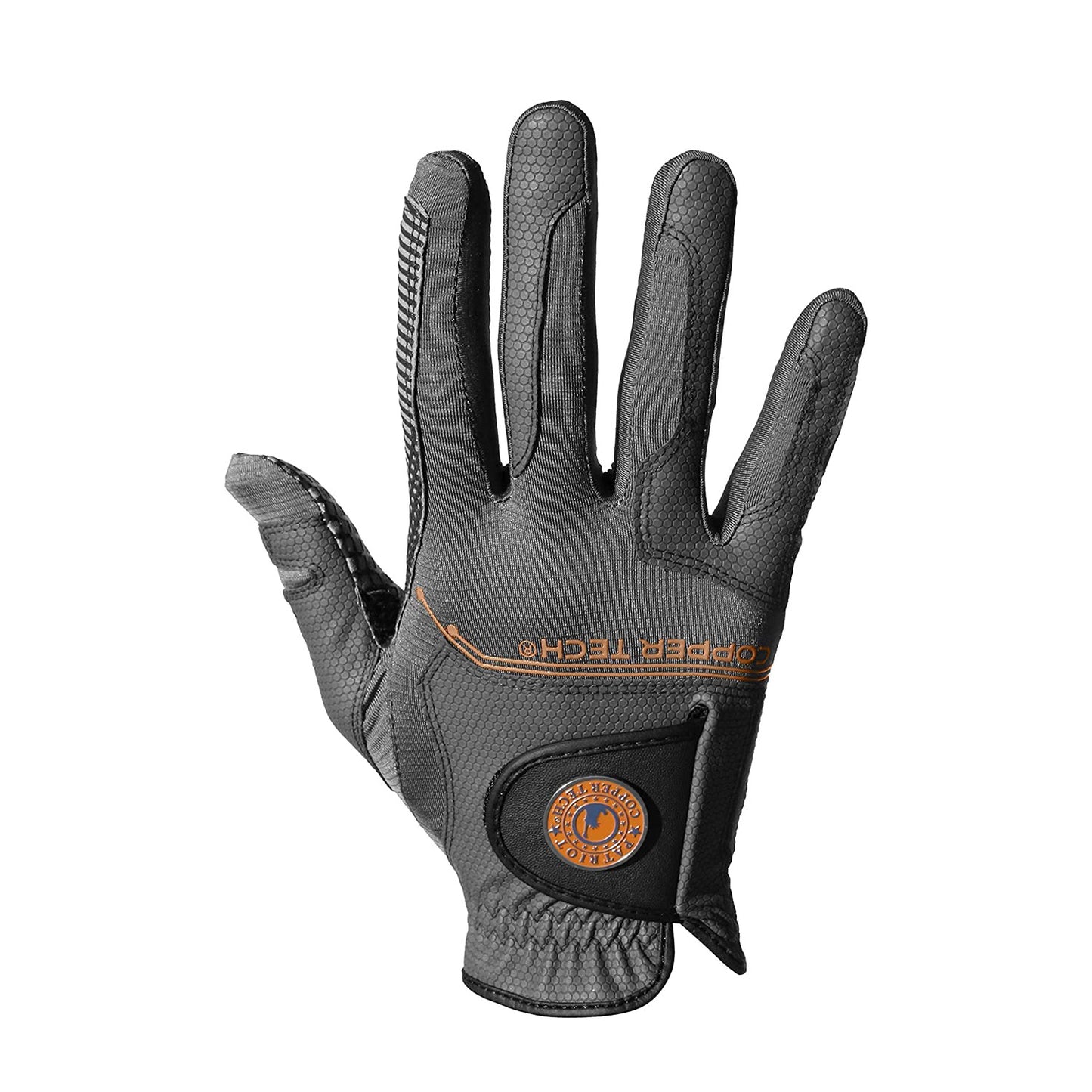 Copper Tech Men Charcoal Gray/Combi Spider Tacky Golf Glove (2 Packs) Worn On Right For Left Handed