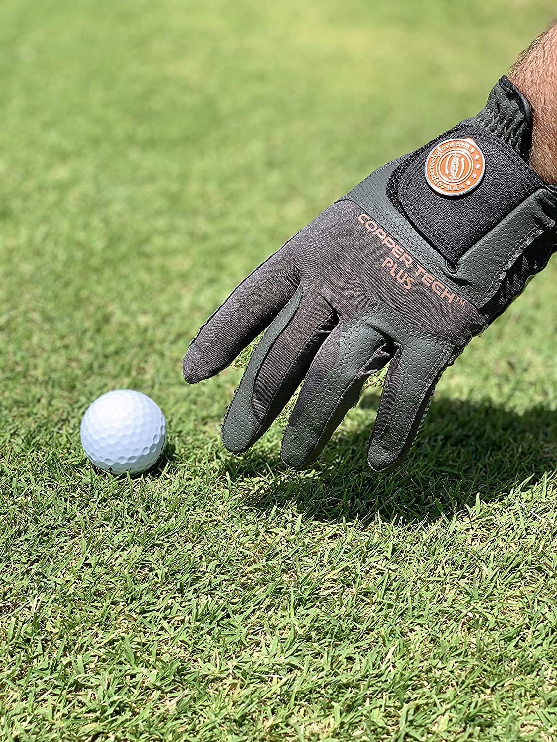 Copper Tech Men Charcoal Gray/Combi Spider Tacky Golf Glove (2 Packs)