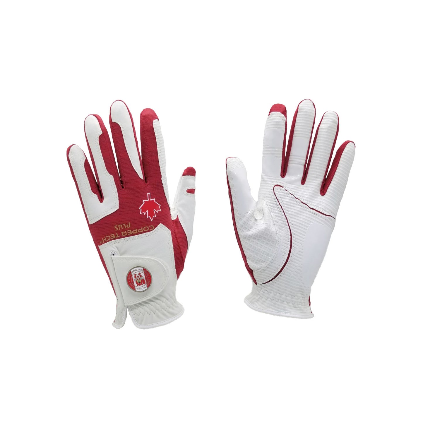 Copper Tech Plus Women Canada Theme Patriotic Golf Gloves Worn on Right Hand for Left Handed