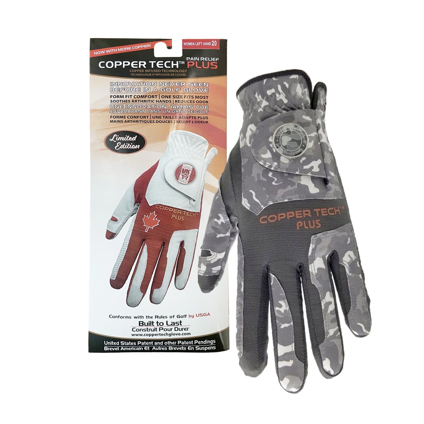 Men's Copper Tech Plus Camo Gray Golf Glove