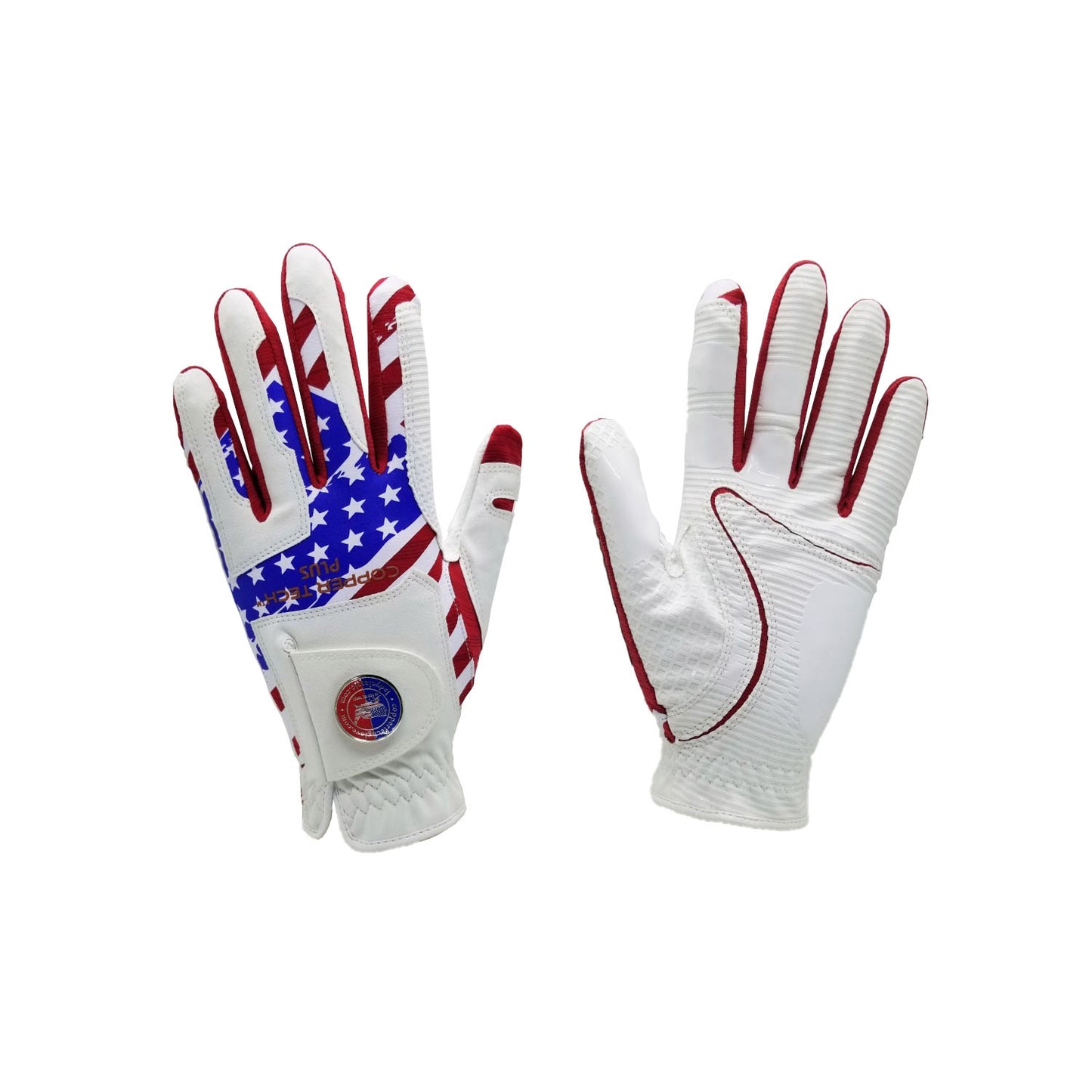 Men's Copper Tech Plus American Flag Theme Patriotic Golf Glove