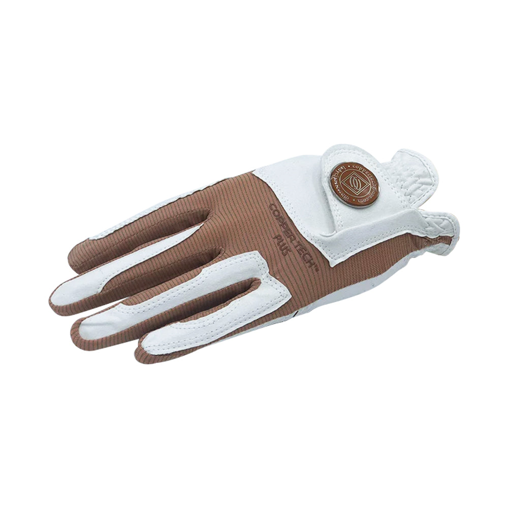 Men's Copper Tech Plus Golf Glove - White/Copper Brown