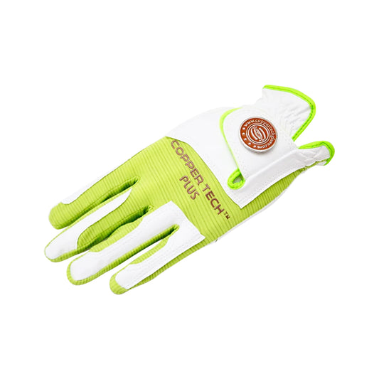 Women's Copper Tech Plus Golf Glove - White/Lime Green