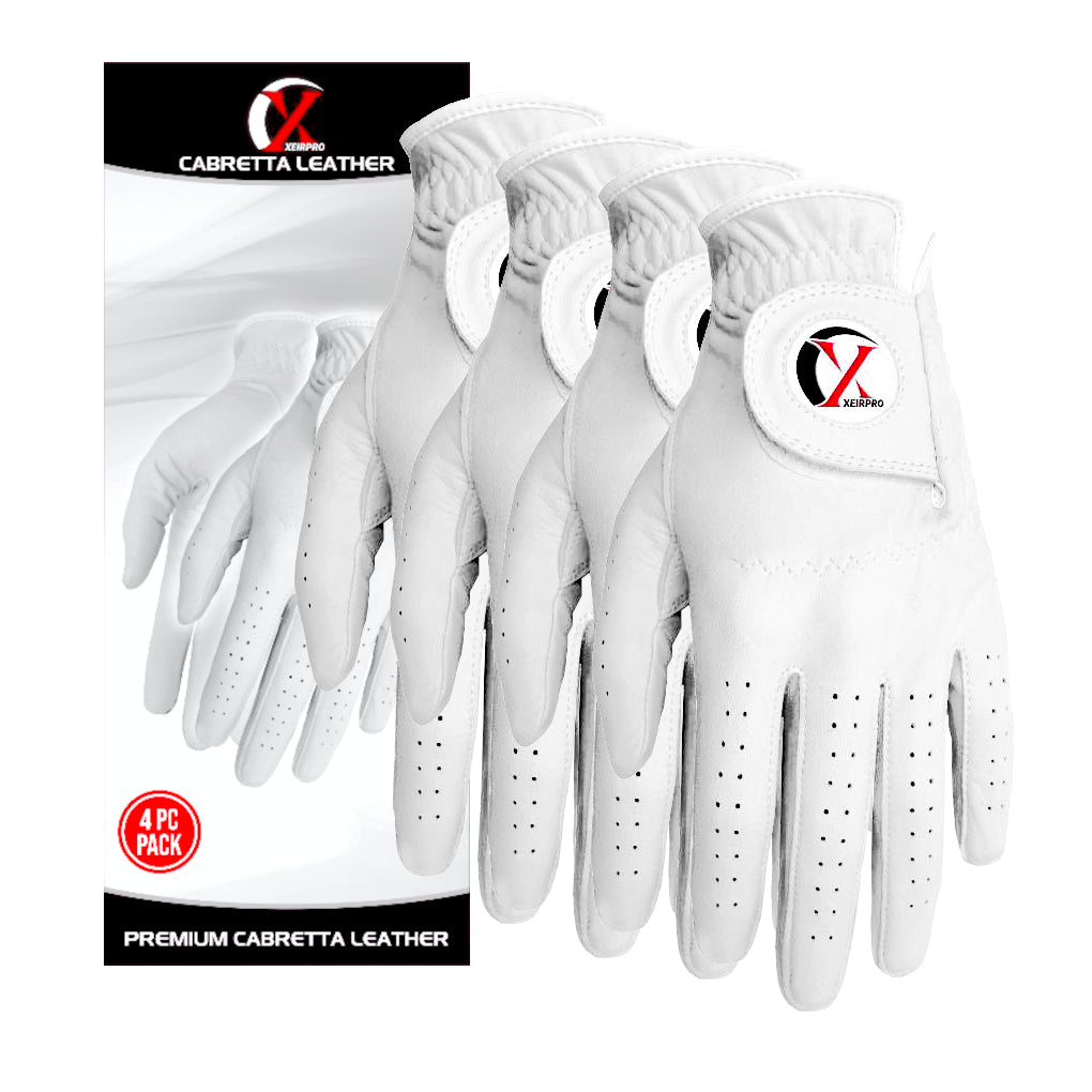 XEIR PRO Men's Golf Gloves(4 pack, Worn on Right for Left Handed Golfer)